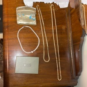 Three different pearl necklaces